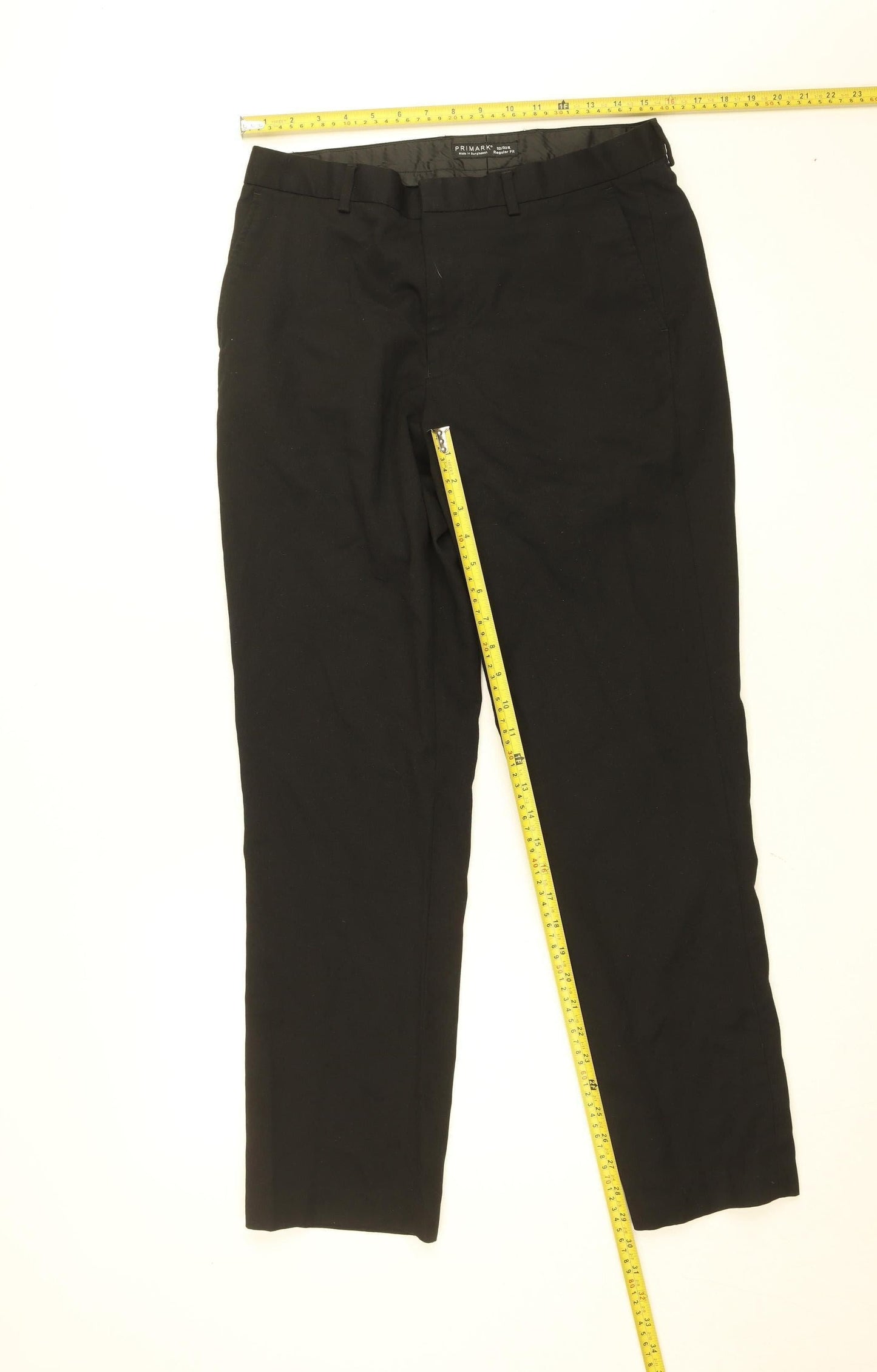 Primark Men’s Black Regular Fit Chino Trousers 32W 32L