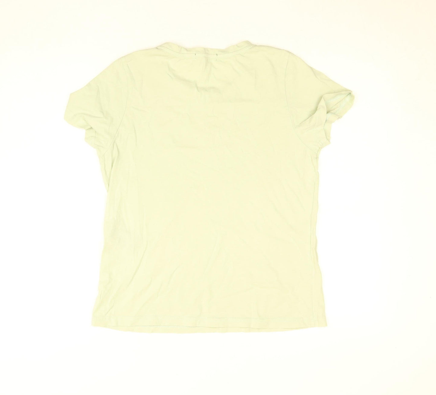Womens UK Size S 7 For All Mankind Green Basic T-Shirt