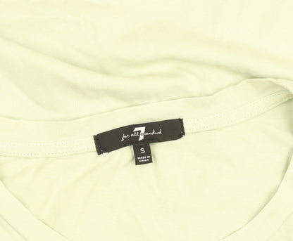 Womens UK Size S 7 For All Mankind Green Basic T-Shirt