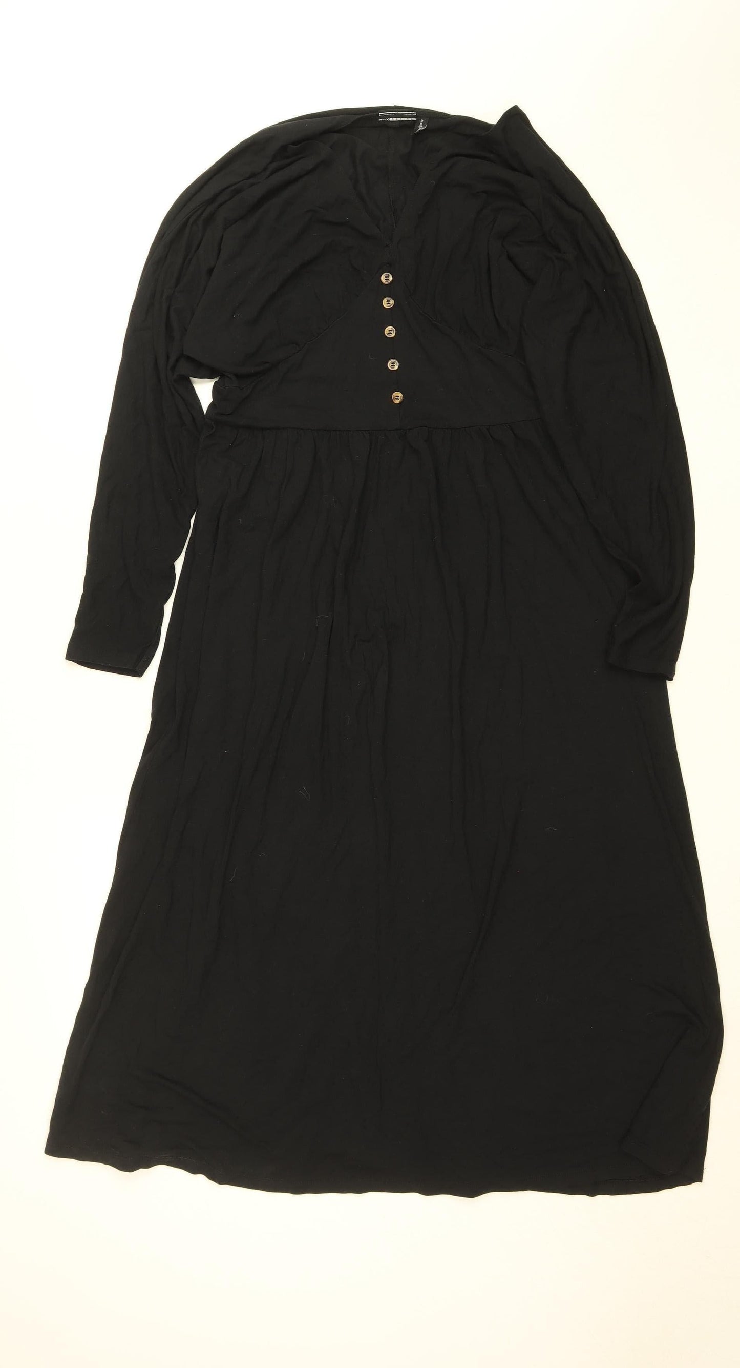 ASOS Design Women’s Black V-Neck Fit & Flare Dress Size 14