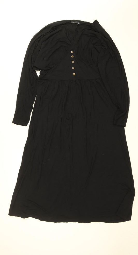 ASOS Design Women’s Black V-Neck Fit & Flare Dress Size 14