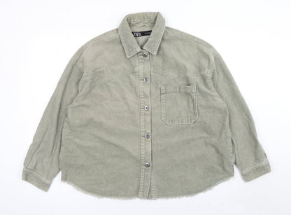 Womens UK Size L Zara Green Basic Jacket