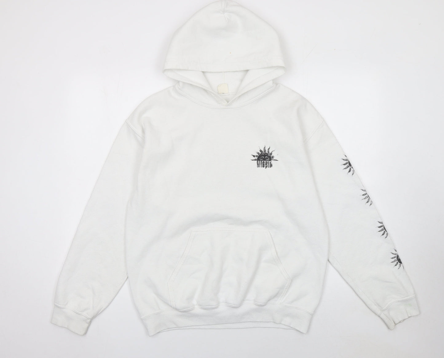 Womens UK Size S Urban Outfitters White Pullover Hoodie