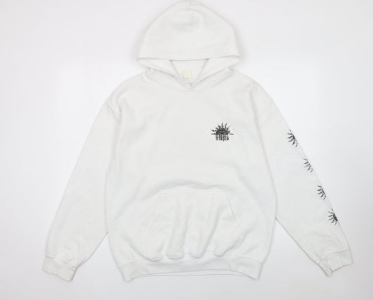 Womens UK Size S Urban Outfitters White Pullover Hoodie