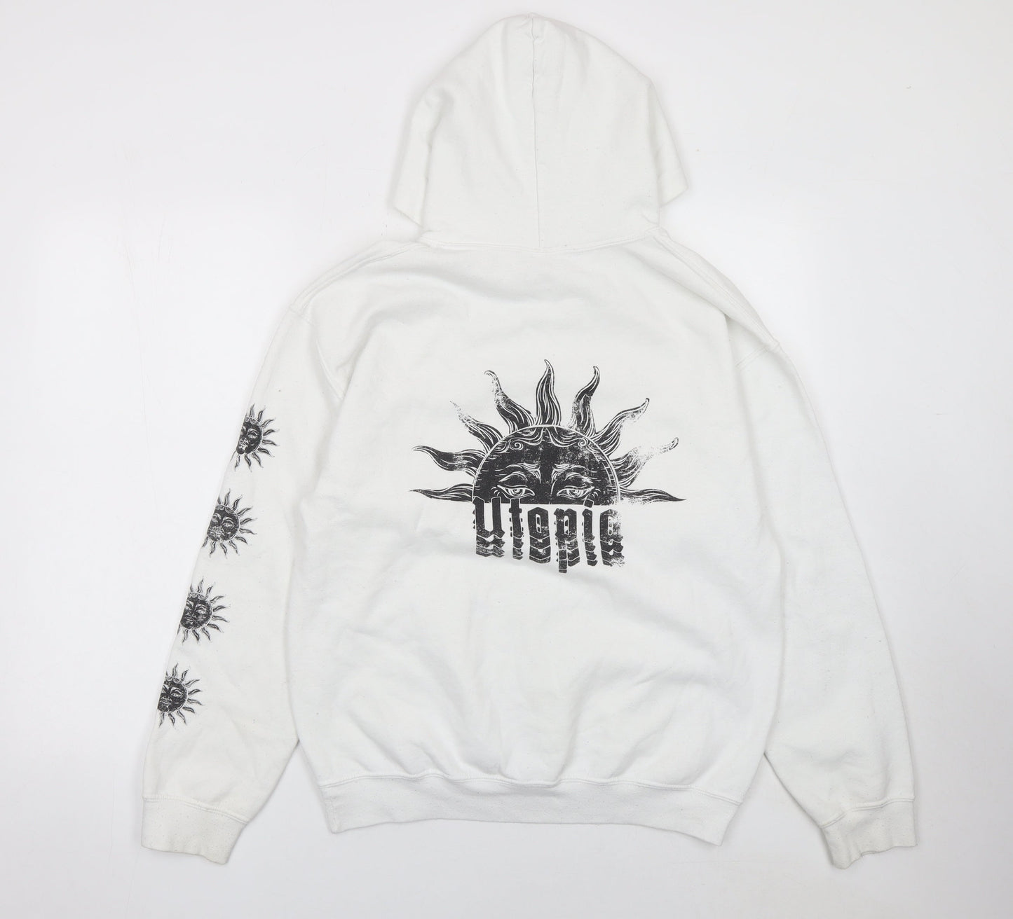 Womens UK Size S Urban Outfitters White Pullover Hoodie