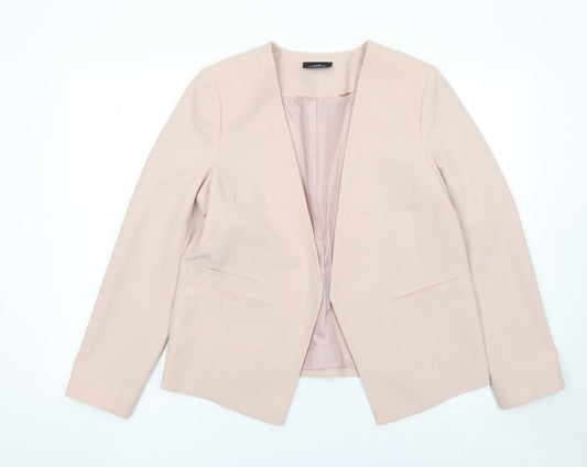 Wallis Women Beige Regular Fit Lined Blazer Jacket Size 14