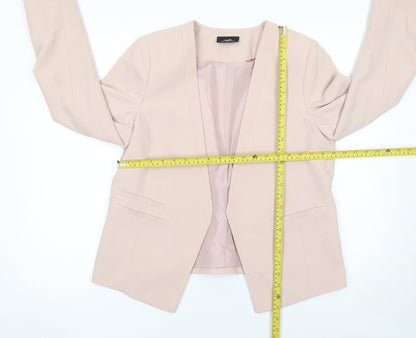 Wallis Women Beige Regular Fit Lined Blazer Jacket Size 14
