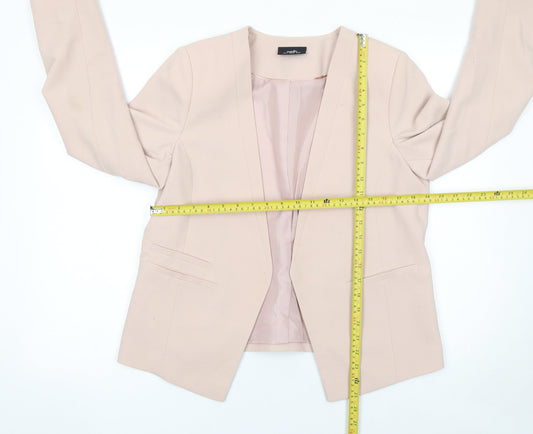 Wallis Women Beige Regular Fit Lined Blazer Jacket Size 14