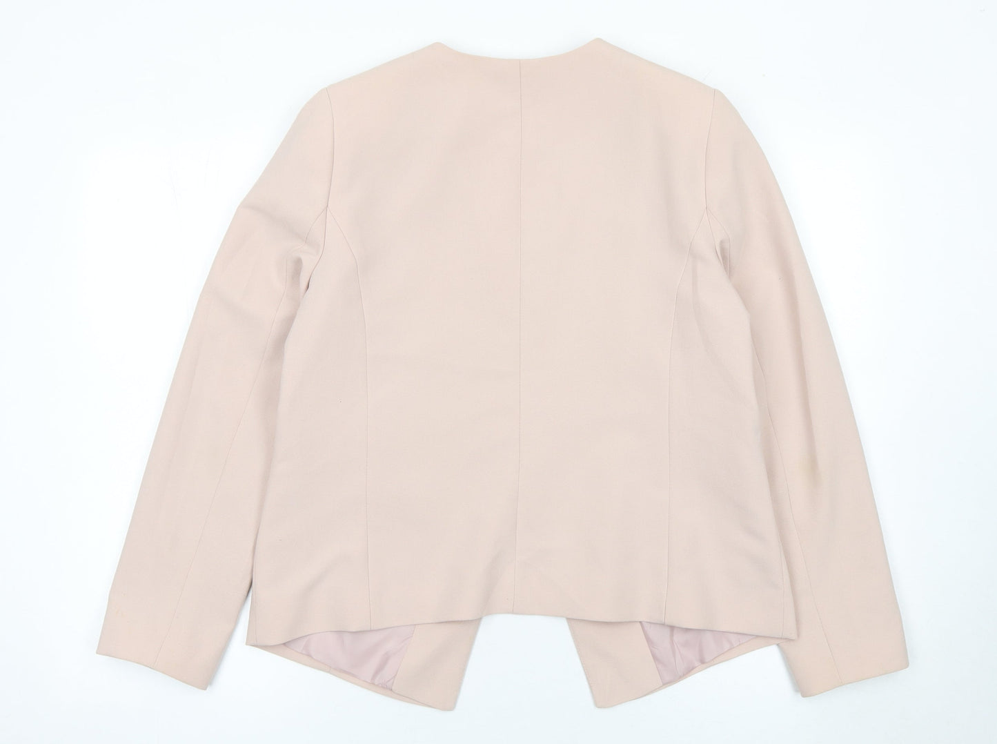 Wallis Women Beige Regular Fit Lined Blazer Jacket Size 14