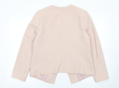 Wallis Women Beige Regular Fit Lined Blazer Jacket Size 14