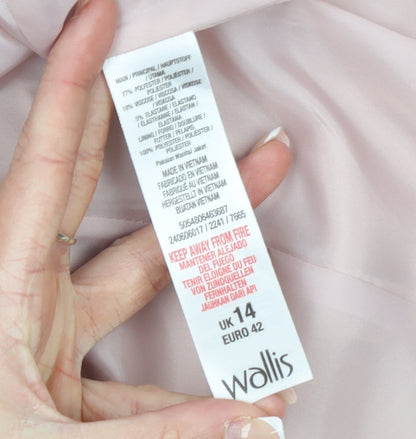 Wallis Women Beige Regular Fit Lined Blazer Jacket Size 14