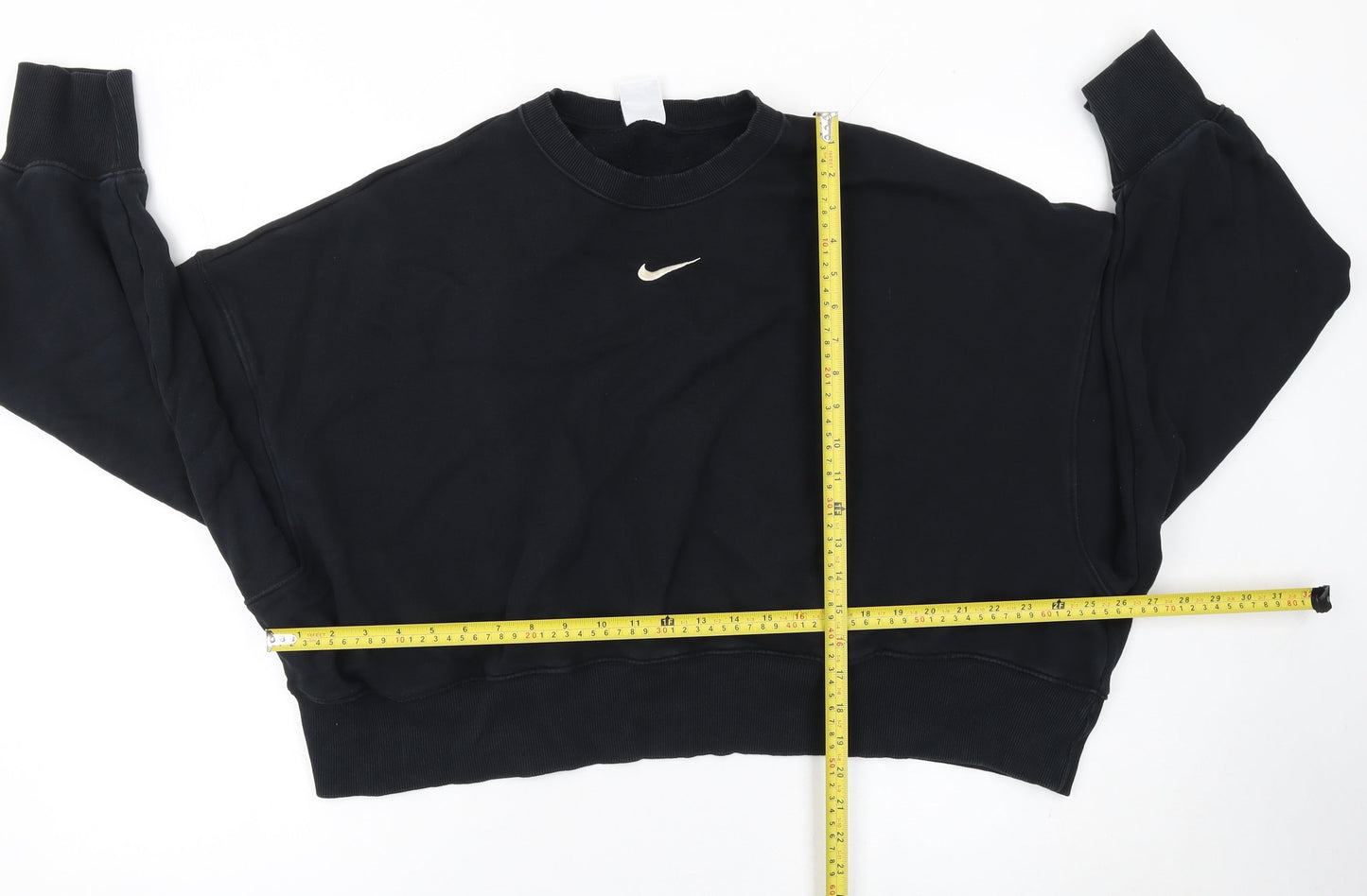 Nike Women's Black Cotton Blend Crew Neck Pullover Sweatshirt L