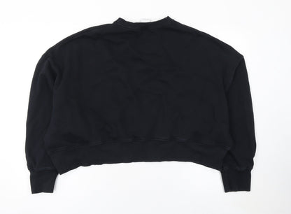 Nike Women's Black Cotton Blend Crew Neck Pullover Sweatshirt L