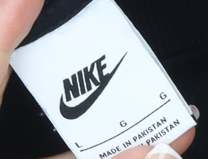 Nike Women's Black Cotton Blend Crew Neck Pullover Sweatshirt L