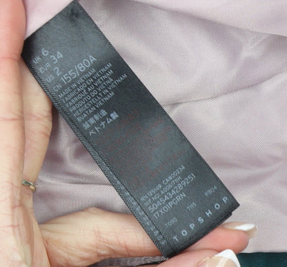 Topshop Women's Green Double-Breasted Blazer UK 6 Classic Fit