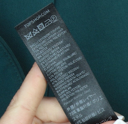 Topshop Women's Green Double-Breasted Blazer UK 6 Classic Fit