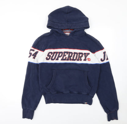 Womens UK Size M Superdry Blue Pullover Hoodie