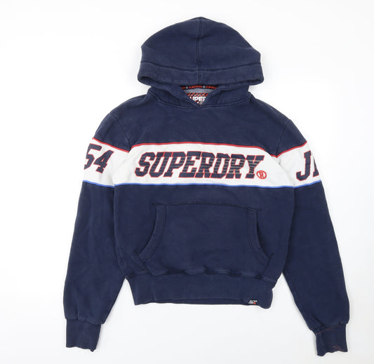 Womens UK Size M Superdry Blue Pullover Hoodie