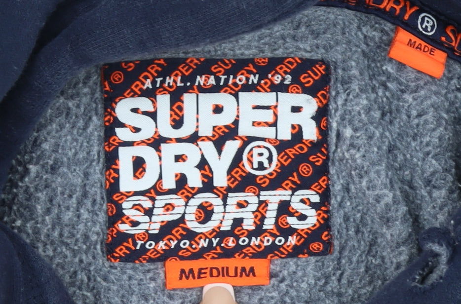 Womens UK Size M Superdry Blue Pullover Hoodie