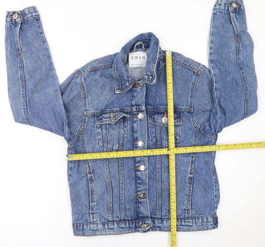 Denim Co Women Blue Denim Jacket UK 10 Classic Long Sleeve