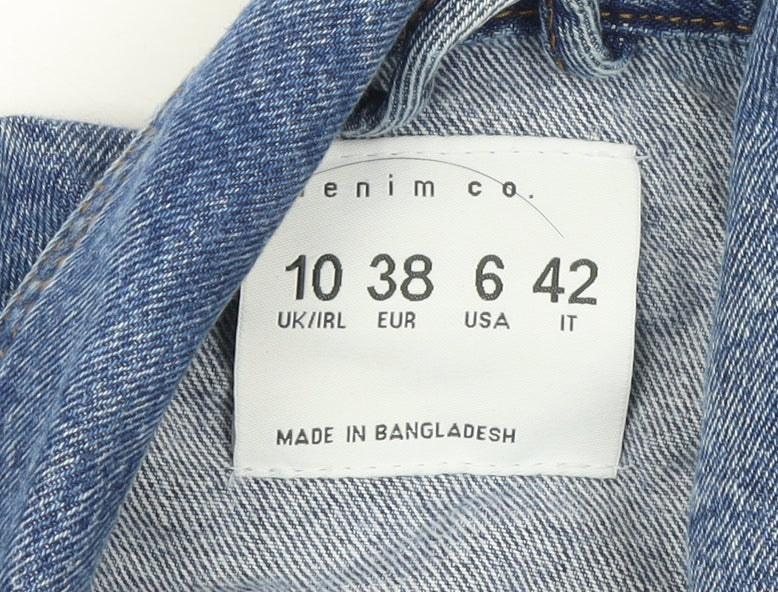 Denim Co Women Blue Denim Jacket UK 10 Classic Long Sleeve