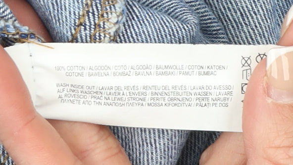 Denim Co Women Blue Denim Jacket UK 10 Classic Long Sleeve