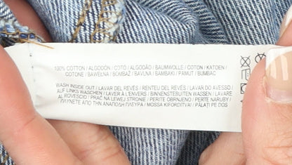 Denim Co Women Blue Denim Jacket UK 10 Classic Long Sleeve