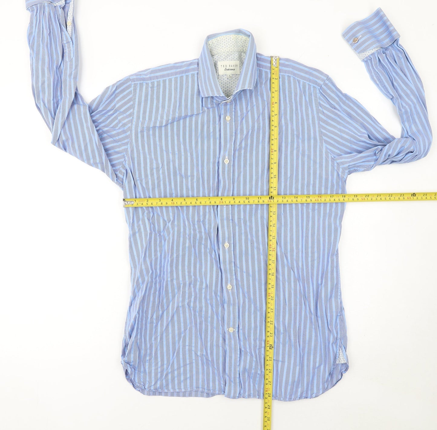 Mens UK Collar Size 16 Ted Baker Smart Blue  Dress Shirt