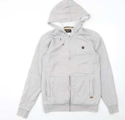 Mens UK Size S Billabong Grey Full Zip Hoodie
