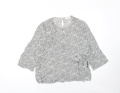 Womens UK Size 10 Riani White Wrap Blouse