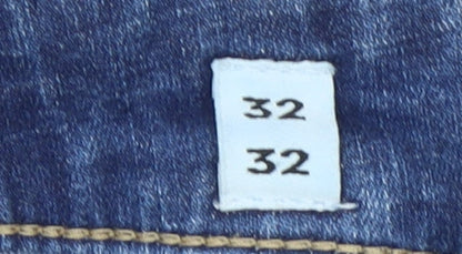 Jack & Jones Men's Blue Straight Jeans 32x32 Cotton Denim