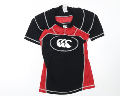 Canterbury Men's Black Red Rugby Compression Top Size S Athletic Fit