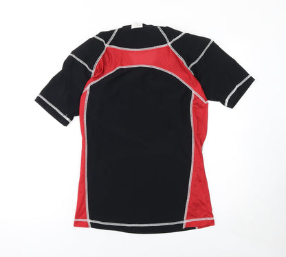 Canterbury Men's Black Red Rugby Compression Top Size S Athletic Fit