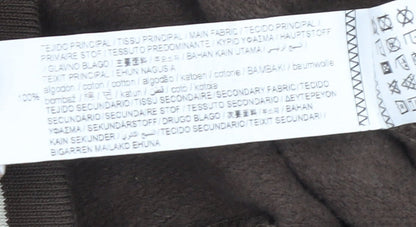 Pull & Bear Women Brown Varsity Jacket Medium Cotton New Jersey NYC