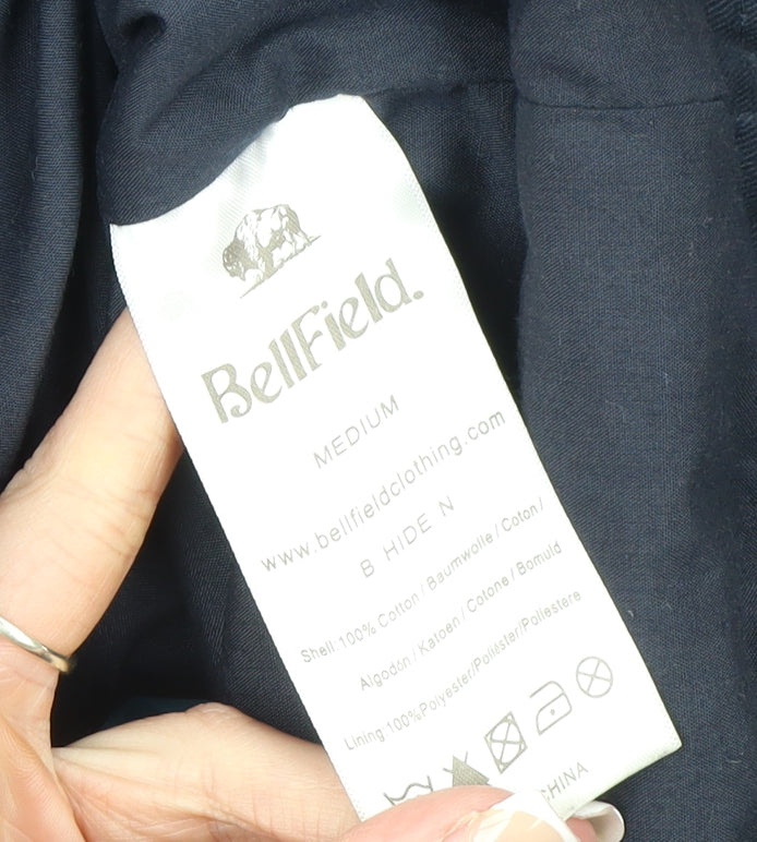 Bellfield Women's Blue Cotton Hooded Parka Jacket Size M