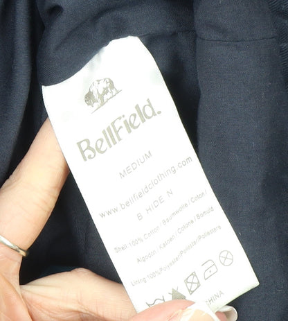 Bellfield Women's Blue Cotton Hooded Parka Jacket Size M