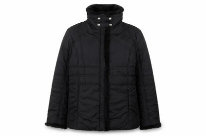 Dunnes Womens Black Faux Fur Trim Puffer Jacket Size 16