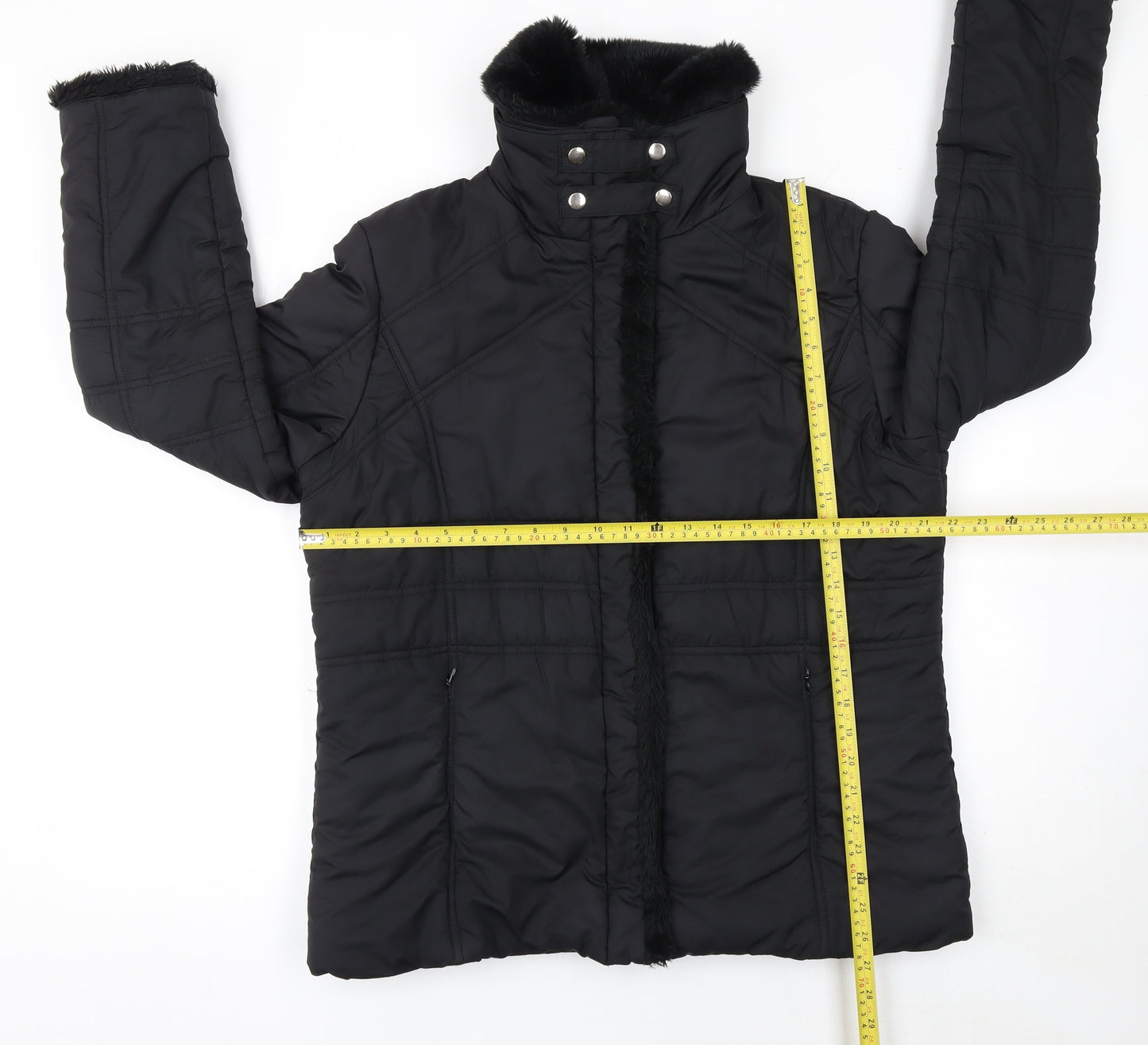 Womens UK Size 16 Dunnes Stores Black Puffer Jacket