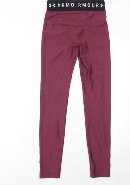 Under Armour Womens Purple Compression Leggings Small HeatGear