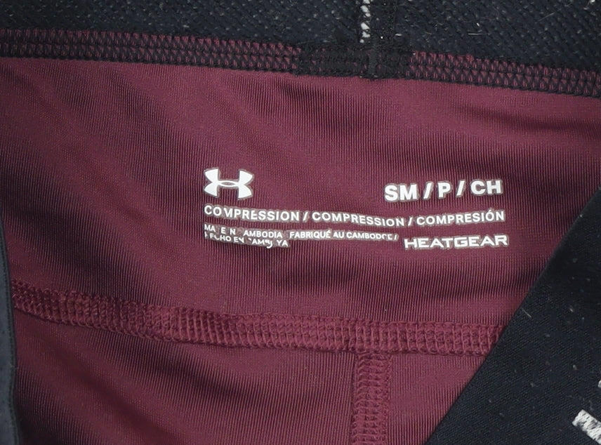 Under Armour Womens Purple Compression Leggings Small HeatGear