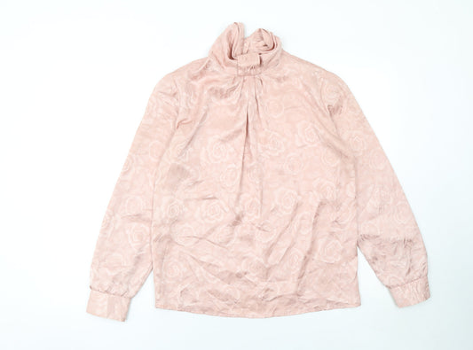 Womens UK Size M Kaki Roberts Pink Tunic Blouse