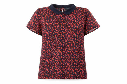 Womens UK Size 10 French Connection Red Basic Blouse