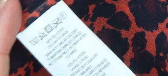 French Connection Women's Red Animal Print Chiffon Blouse Size 10