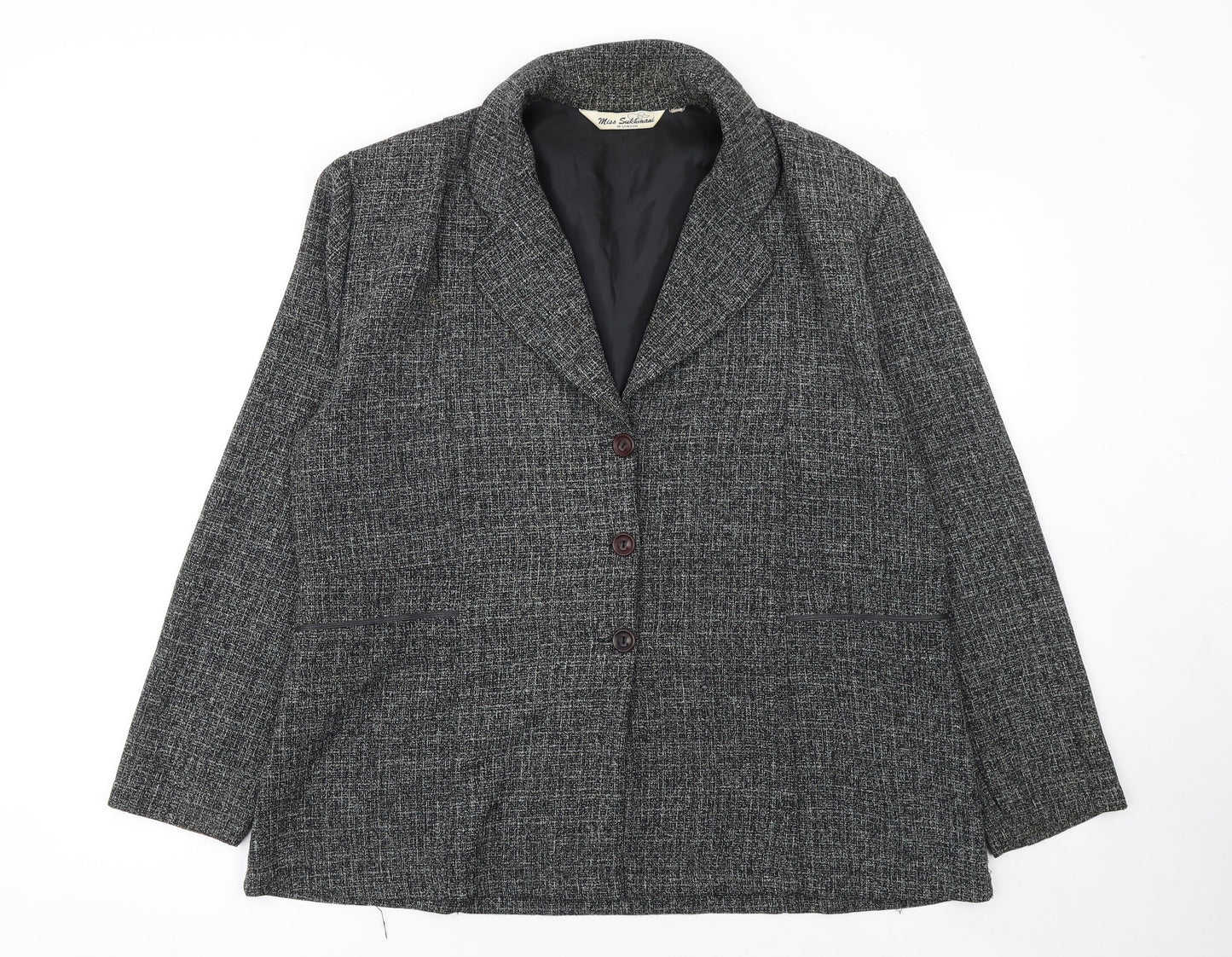 Womens UK Size 16 Miss Sukhmani of London Regular Grey Suit Jacket