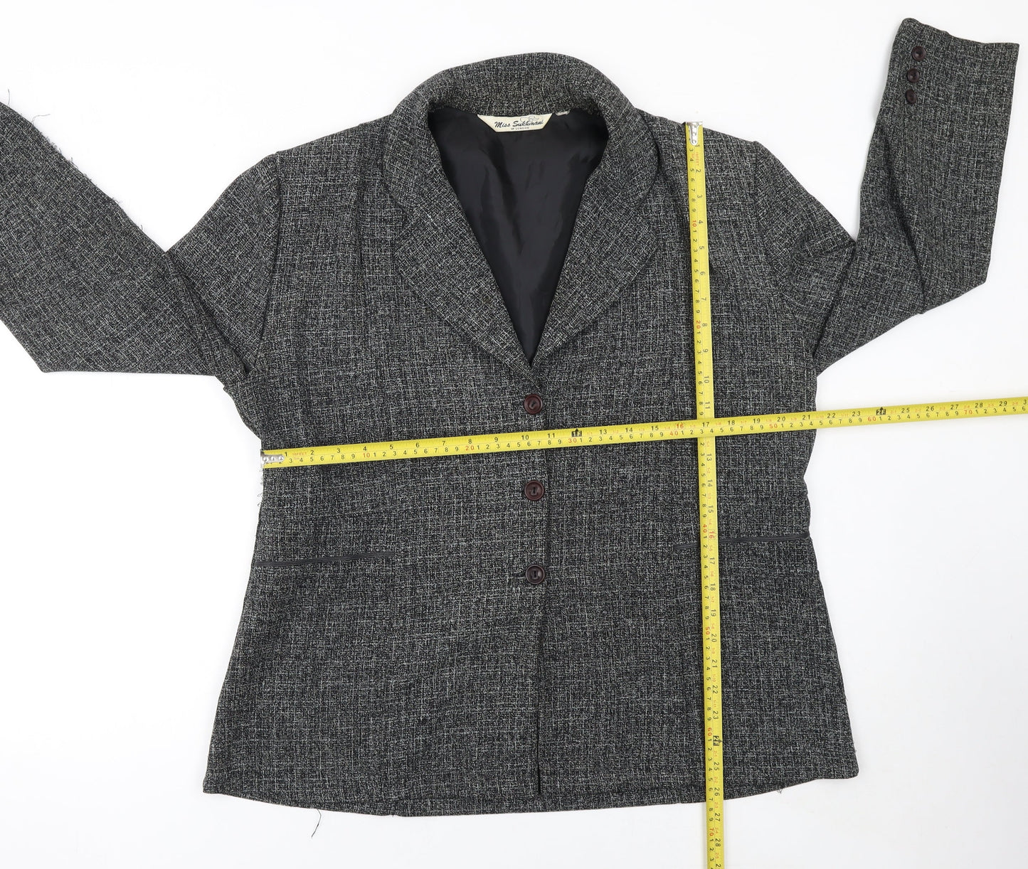 Womens UK Size 16 Miss Sukhmani of London Regular Grey Suit Jacket