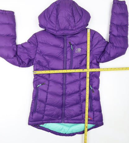 Karrimor Women Purple Down Puffer Jacket Size 8 Hooded Outdoor Coat