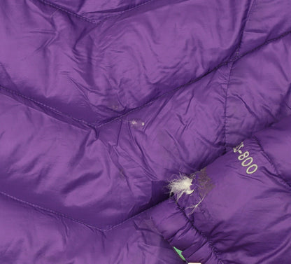 Karrimor Women Purple Down Puffer Jacket Size 8 Hooded Outdoor Coat