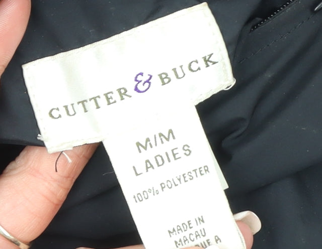 Womens UK Size M Cutter & Buck Black Windbreaker Coat