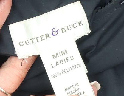 Womens UK Size M Cutter & Buck Black Windbreaker Coat