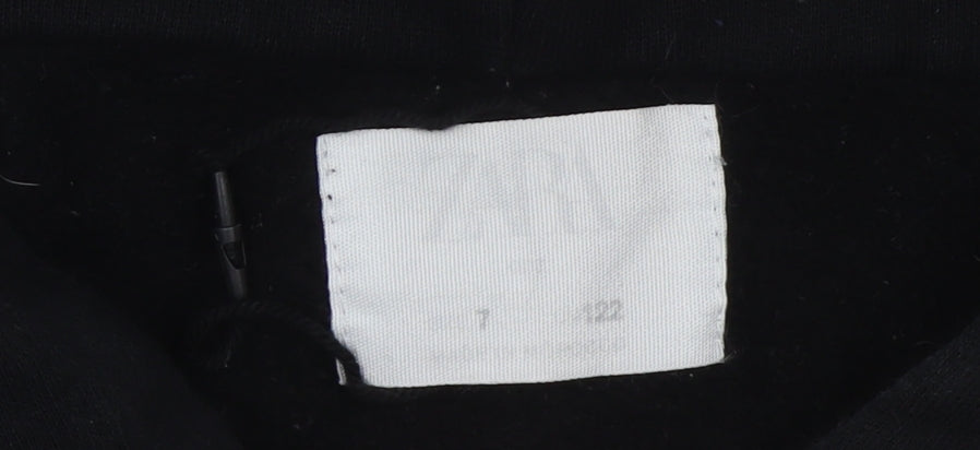 Girls UK Size 7 Years Zara Black Pullover Hoodie
